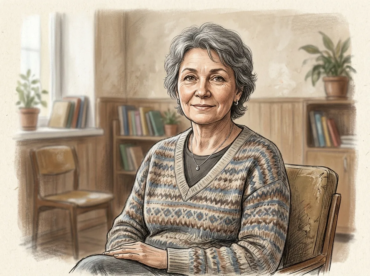 Аватар женщины 54 лет, Елена, пациент наркологической клиники Казань, нейтральный нарисованный портрет
